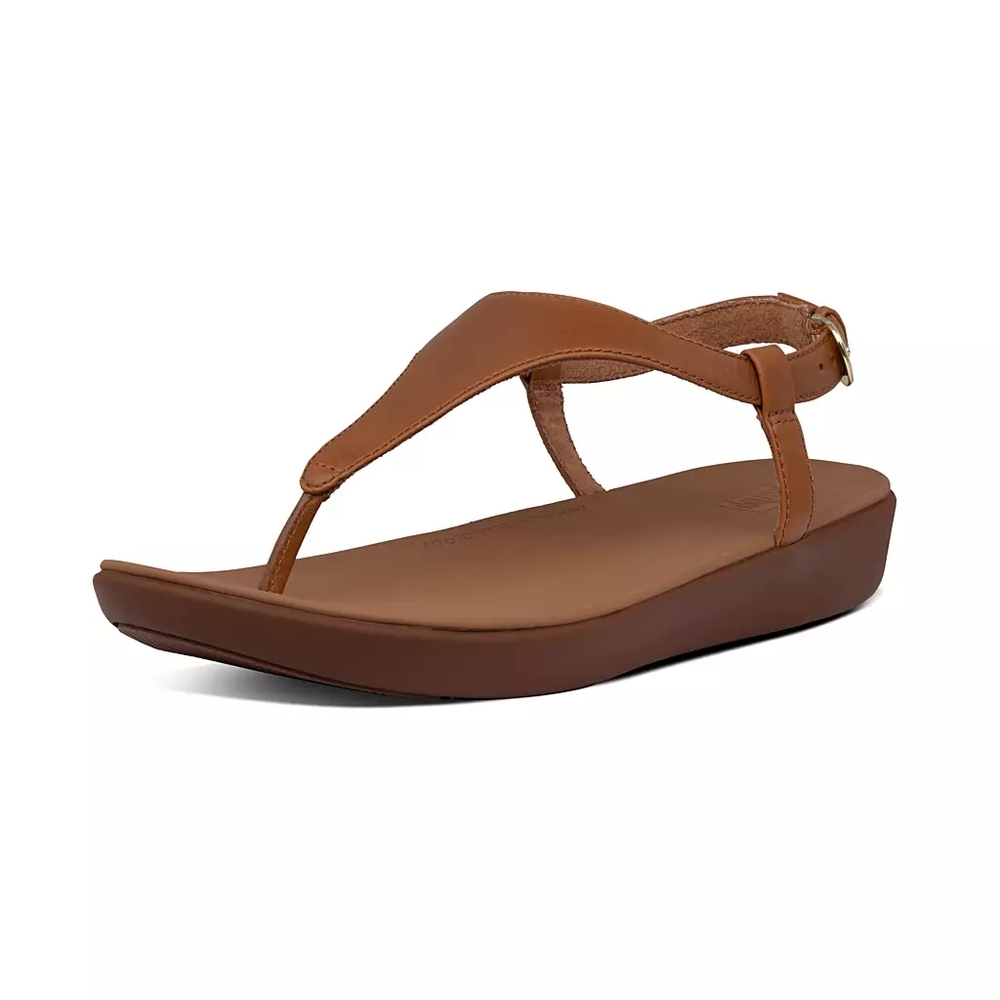 LAINEY Leather Back-Strap Sandals (Light Tan)